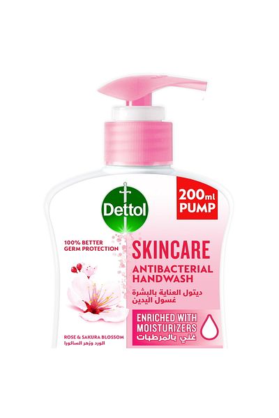 Dettol Handwash Liquid Soap Skincare Pump Rose & Sakura 200