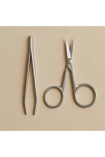 Metler مجموعة ملقط ومقص شارب قابل للطي + مجموعة تنظيف شعر الحواجب والشارب والأنف