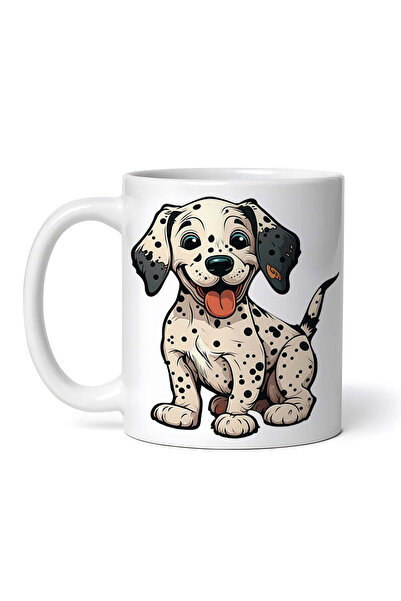 OEM Εξατομικευμένη λευκή κούπα, χαρούμενος Δαλματίας, INOVATIX®. 330ml