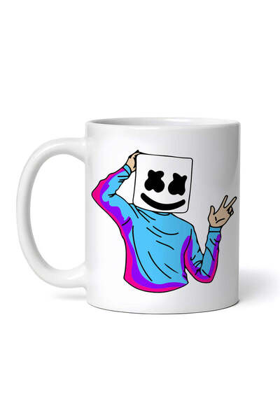 OEM Cană albă personalizată, bustul DJ Marshmello, INOVATIX®. 330 ml