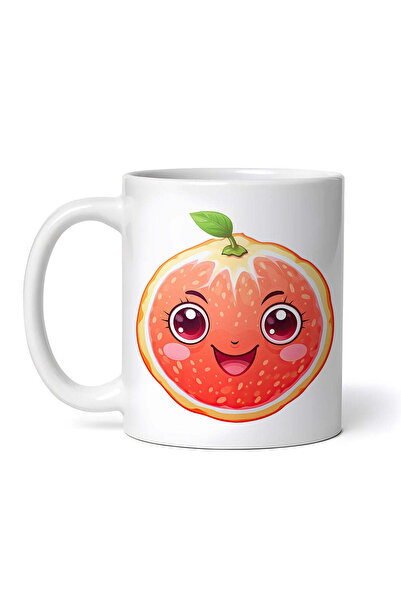 OEM Εξατομικευμένη Λευκή Κούπα, Χαμογελαστό Γκρέιπφρουτ, Inovatix®. 330ml