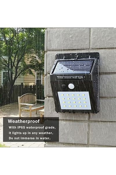 rexa Led Solar Sensor Wall Light Black 40 X 10 X 10cm