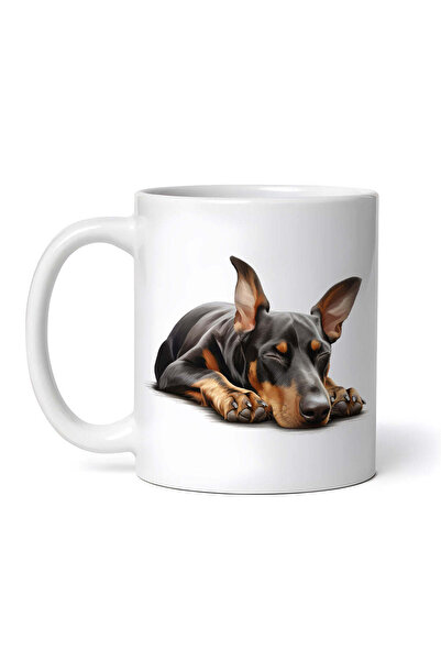 OEM Εξατομικευμένη Λευκή Κούπα, Ντόμπερμαν Πίντσερ, Inovatix®. 330 ml