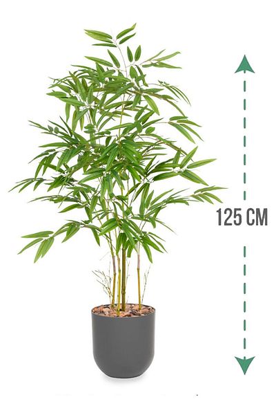 Generic Artificial bamboo tree with a plastic cylindrical stand