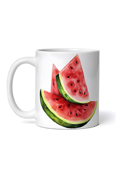 OEM Cană albă personalizată, felii de pepene verde, INOVATIX®. 330ml