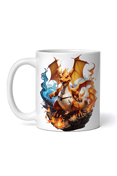 OEM Cană albă personalizată, Pokemon Dragon în foc și apă, INOVATIX®. 330 ml