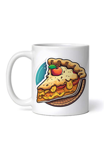 OEM Cană albă personalizată, felie de tartă cu mere, INOVATIX®. 330ml