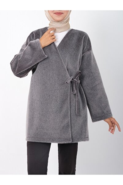 Modamorfo Side Tie Fur Jacket - Smoked