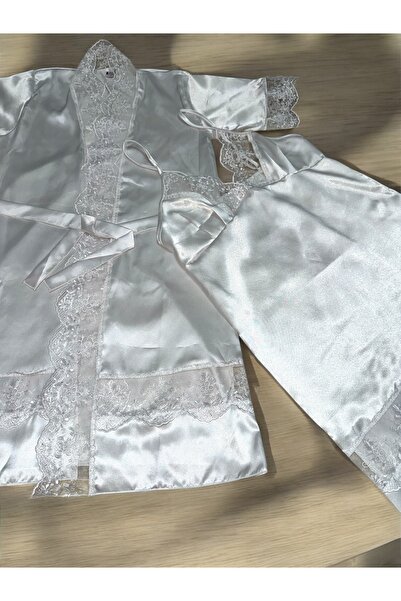 SATTENS 5 bucăți set de cămașă de noapte pentru femei din satin + cutie cadou