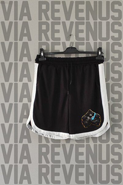 Vordevia Pantaloni scurți de antrenament sport cu detaliu imprimat