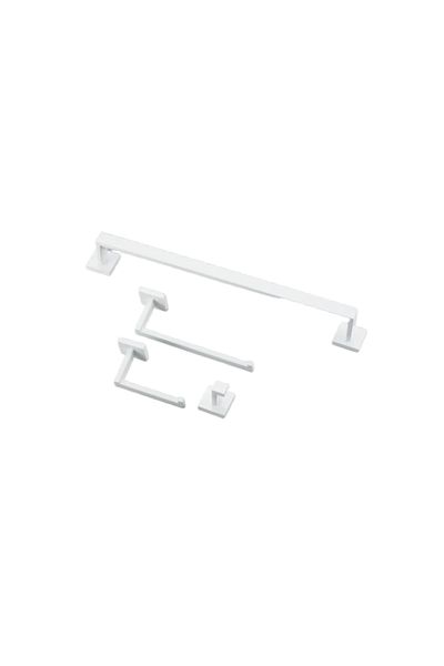 Blackswan Design Set accesorii baie, Blackswan, Tip M32, 4 piese, model alb, dimensiune 40 cm