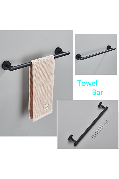 Blackswan Design Set accesorii baie, Blackswan, Tip M17, 4 piese, model negru mat rotund, dimensiune 45 cm