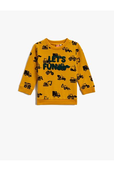 Koton Baby Boy Mustard Patterned Sweatshirt 3WMB10018TK