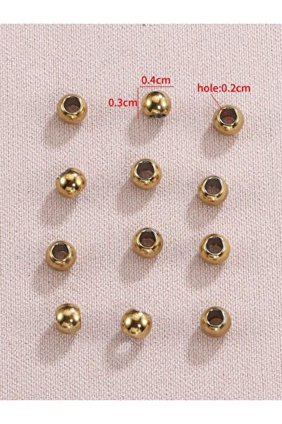 Choice1 4mm-gold-color 100pcs Stainless Steel Round Spacer Beads Loose Bead F...