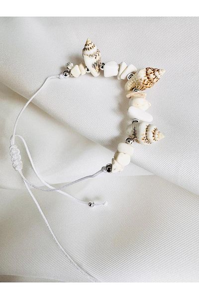 DEVİ fashion Natural Stone Seashell Adjustable Bracelet