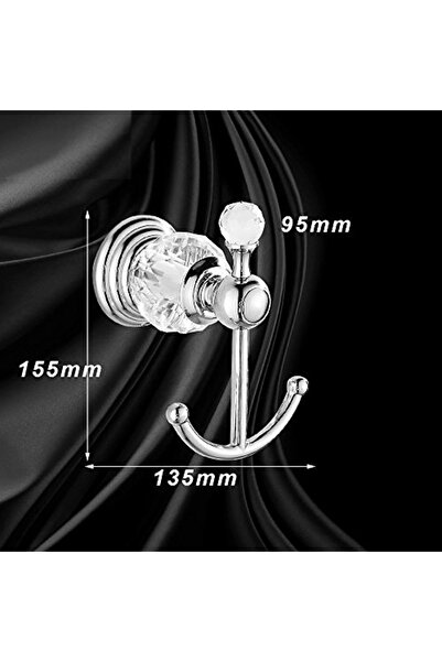 Blackswan Design Set accesorii baie, Blackswan, Tip M10, 4 piese, model crom cu elemente din sticla, 60 cm