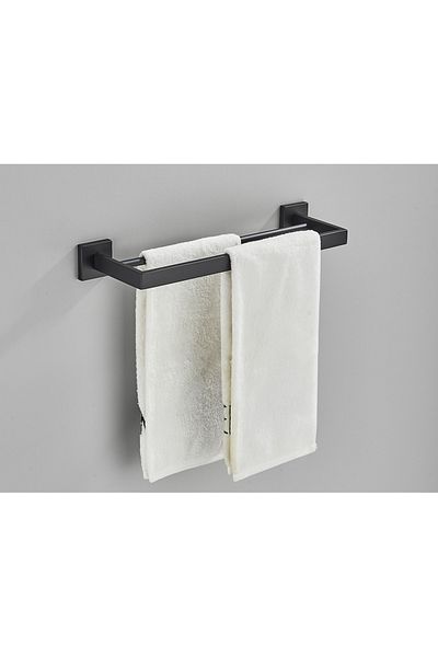 Blackswan Design Suport prosoape baie, Blackswan, Tip M21, cu doua bari, model negru mat, 40 cm