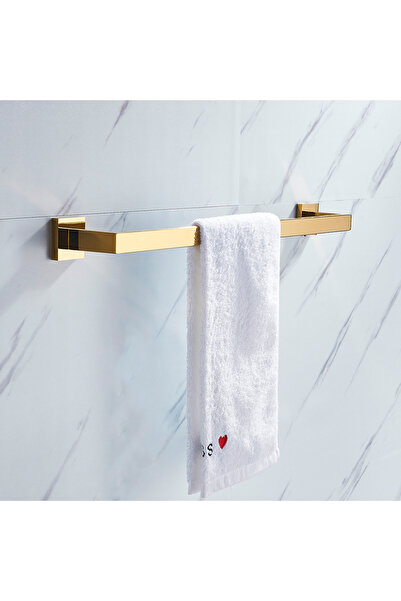 Blackswan Design Set accesorii baie, Blackswan, Tip M6, 4 piese, model auriu lucios, dimensiune 60 cm