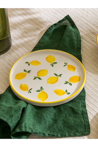 LC Waikiki Yellow Lemon Printed Ceramic Plate Set of 4 20 cm