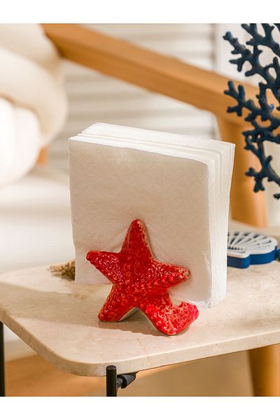 LC Waikiki Coral Star Figured Ceramic Napkin Holder 11 cm