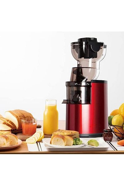 SOKANY Slow Masticating Juicer 300W, 80mm Chute, BPA-Free, Easy Clean, for Fruits & Vegetables, Red