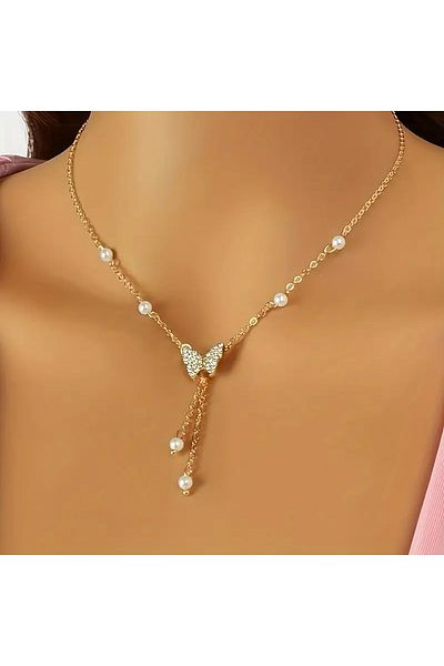 Ayzen stone butterfly necklace