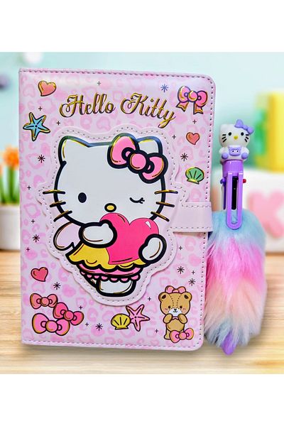 izmir yazici servis Hello Ktty Fancy Notepad Magnetic Cover Note Weekly Monthly Planner 3 in 1 14X20 cm