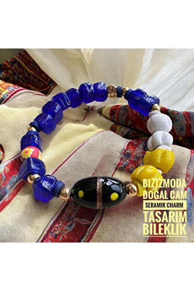 bizizmoda Handmade Design Evil Eye Bodrum Glass Bead Bracelet
