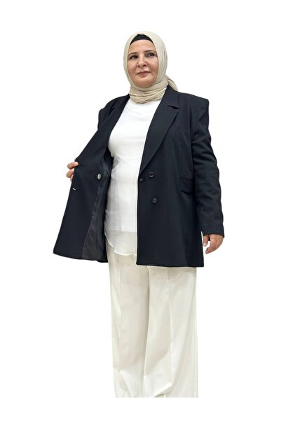 Sevda Kılınç Плюс размер 4-копчево креп сако