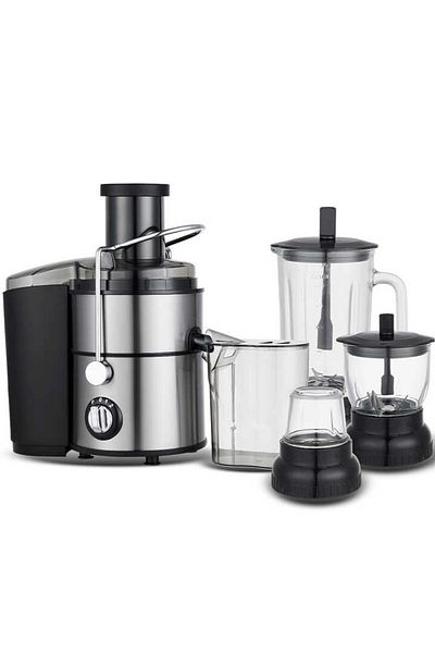 JEC 4 in 1 Slow Juicer Machine, Cold Press, Blender, Citrus Press & Food Processor, Powerful Motor