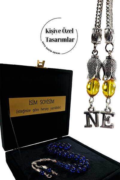 Zikir Tesbih Ateş Kehribar Tesbih,Harfli Kişiye Özel Seri, Sıkma Kehribar Tesbih ,tespih Usta işi Gümüş kaplama