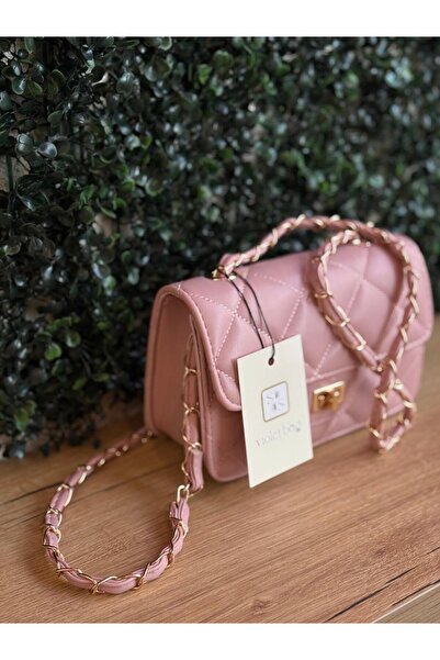 Moda Lime Γυναικεία τσάντα σε σκόνη Mini Knitted Chain Strap Hand and Shoulder Box