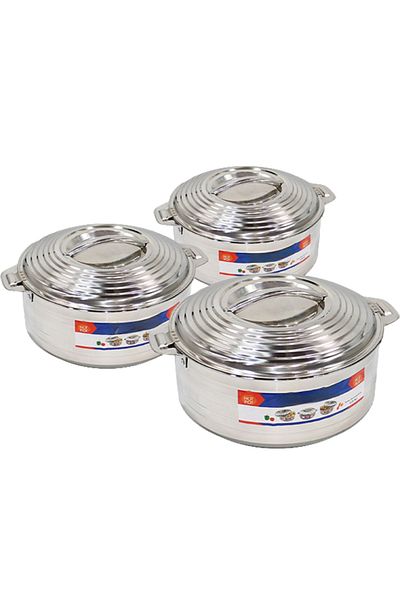 Cady One 3-Piece Stainless Steel Food Warmer Set (2500-3500-5000)ml