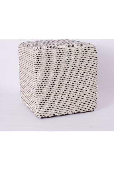 Home Box Recycled Cotton Pouf Beige 40 X 40cm