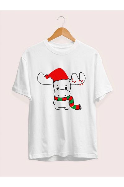 modaserdem Reindeer printed christmas t-shirt - white