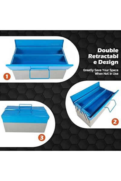 Generic Heavy-duty Metal Tool Box 33x17x16cm - Lockable, Portable Steel Storage For Hand Tools