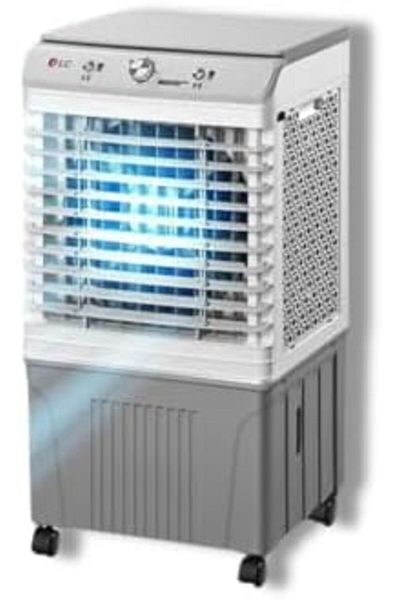 DLC Portable Desert Air Cooler, 45L Water Tank, 3 Speed Settings, 102 cm Height, White and Grey