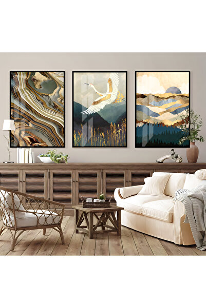 Harika bir ev Krem Soft Renk Çiçek Kombini (KARNAVAL) Çerçeveli Temperli Cam ...