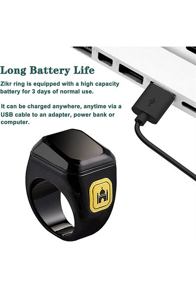 Primo Plus 20mm Zikr Ring Smart Ring With Vibration Reminder Tasbih Counter And Bluetooth Connection