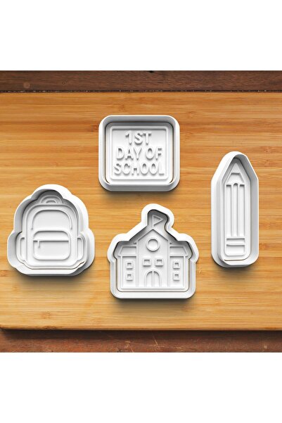 Hobist مجموعة أكياس أقلام رصاص مدرسية مكونة من 4 قوالب بسكويت وقوالب عجينة السكر