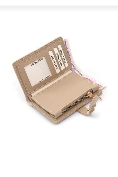 gullfoss Faux Leather Cover Multi-Compartment Card Holder Zippered Separate Pocket Wallet