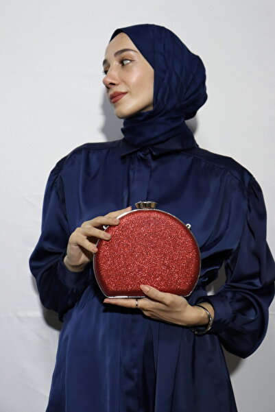 BUKAWEAR Women's Red Glitter Flask Model Evening Dress Bag