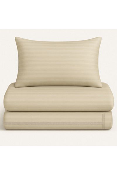 Pazar Home Bedding Narcissus 300 thread count 6-piece striped hotel bedspread with fixed filling