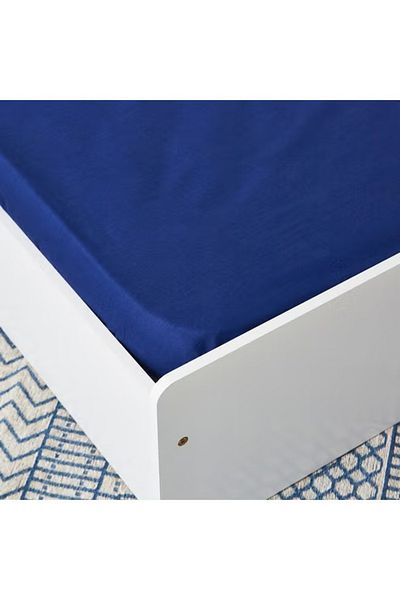 rexa Essential Solid Single Fitted Sheet Cotton Blue 90 X 200cm