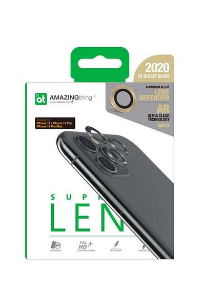 Amazingthing Supreme Lens Protector For Apple iPhone 11 Gold/Clear