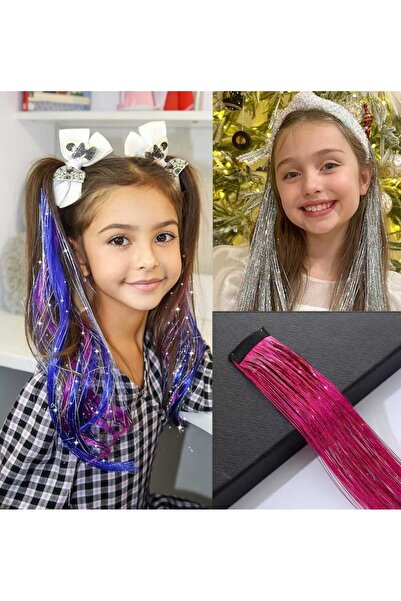 MutluBiDünya Kız Çocuk Hair Tinsel Saç Simi Çıt Çıtlı Gelin Teli Toka Saç Aks...