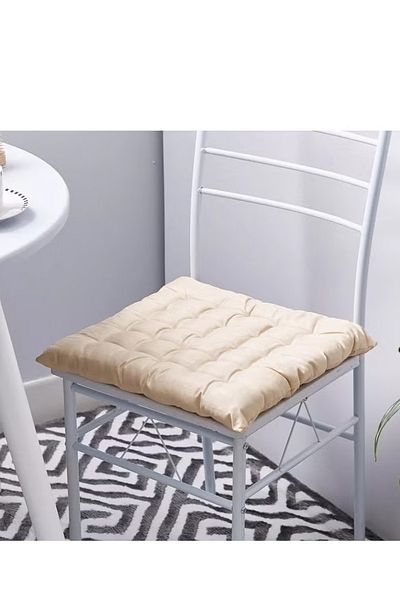 Home Box Dupioni Tucked Chair Pad - 40x40 Cm