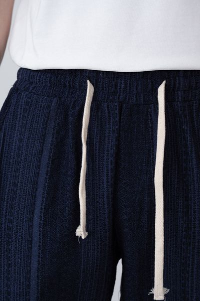 İLKCET MODA Ανδρικό παντελόνι Bohemian Oversize με λεπτομέρεια με κορδόνια