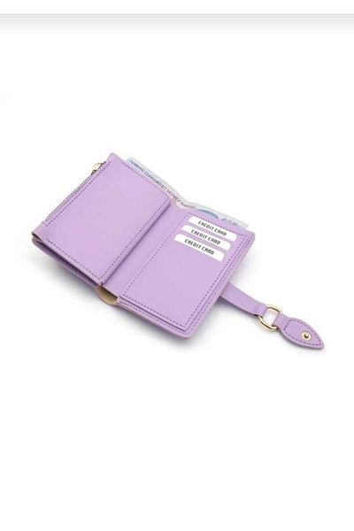 gullfoss Faux Leather Cover Multi-Compartment Card Holder Zippered Separate Pocket Wallet