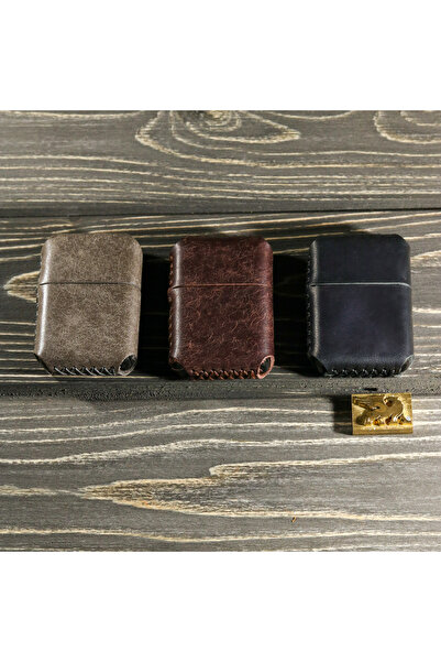 griffon leathers goods craft Kişiye Özel Benzinli Premium Deri Kılıflı Çakmak